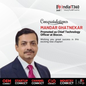 IndiaIT360 congratulates Mandar Ghatnekar on his new role as Chief Technology Officer at Biocon! 🎉

With an impressive journey spanning global technology leadership, digital transformation, and large-scale innovation, your appointment marks yet another milestone in an already remarkable career.

Your expertise in driving enterprise transformation, integrating emerging technologies, and leading high-impact global teams will undoubtedly play a key role in shaping the future of technology.

Wishing you continued success ahead.👏